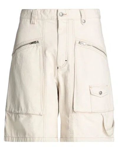 Isabel Marant Man Denim Shorts Ivory Size 30 Cotton, Hemp In White