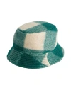 Isabel Marant Man Hat Emerald Green Size 7 Polyester, Virgin Wool, Acrylic In Green