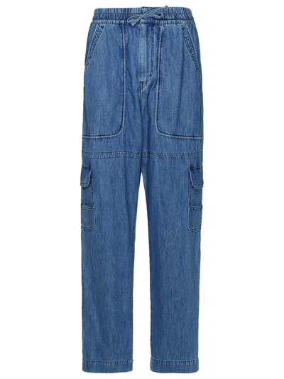 Isabel Marant Relaxed Fit Denim Pants With Cargo Pockets In Blue