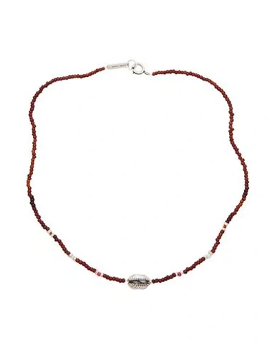 Isabel Marant Man Necklace Burgundy Size - Glass, Brass In Red