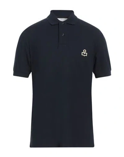 Isabel Marant Man Polo Shirt Navy Blue Size S Cotton, Polyester