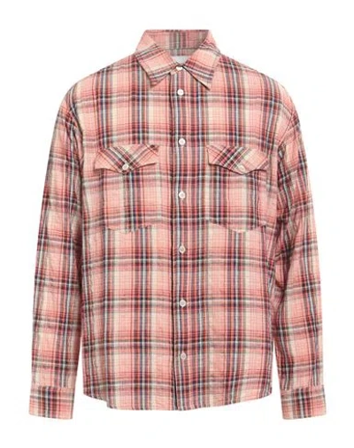 Isabel Marant Man Shirt Apricot Size L Cotton, Linen In Orange