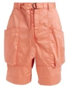 Isabel Marant Peach Cotton Frayis Bermuda Shorts In Red