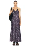 Isabel Marant Manelia Draped Printed Fil Coupé Maxi Dress In Dark Plum