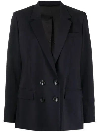 Isabel Marant Robine Double-breasted Cotton Blazer In Black