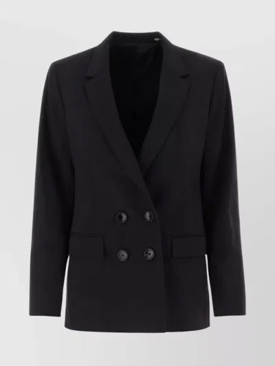 Isabel Marant Robine Double-breasted Cotton Blazer In Black