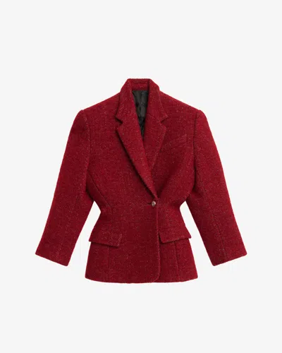 Isabel Marant Gallie Single-breasted Textured Blazer In Red