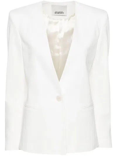 Isabel Marant Manzil Single-breasted Blazer Jacket In White