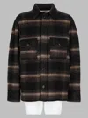 Isabel Marant Plaid Structured Collar Wool-blend Jacket In Brown