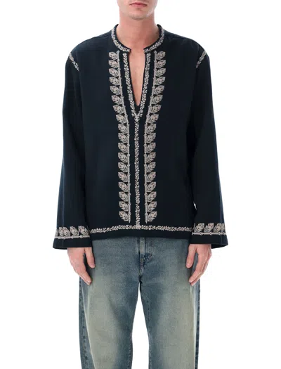 Isabel Marant Marant Cizalie Embroidered Cotton Blouse In Black