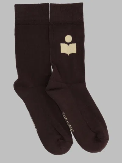 Isabel Marant Marant Cotton-blend Socks With Stretch Fit In Brown