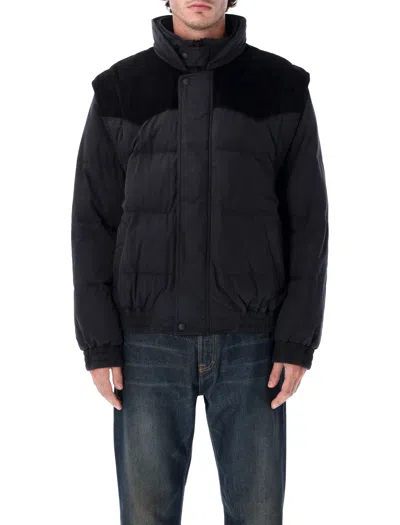 Isabel Marant Marant Dawson Short Puffer Jacket In Cotton And Velvet In Black
