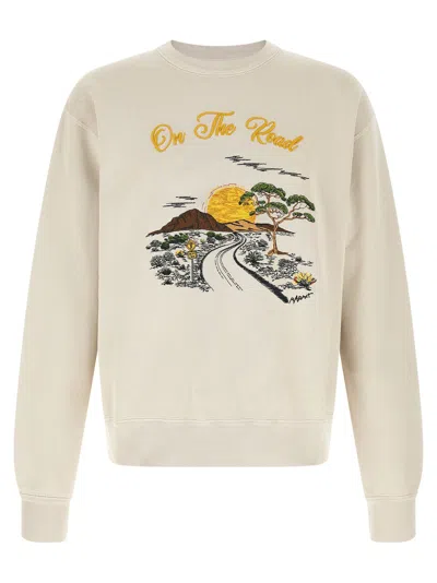 Isabel Marant Marant Embroidered Landscape Graphic Sweatshirt In Neutral