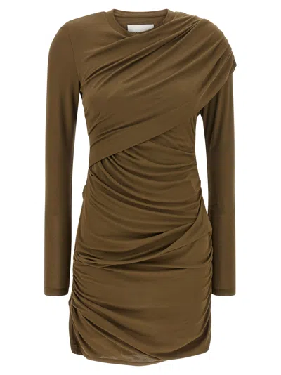 Isabel Marant Denise Mini Dress In Khaki In Brown