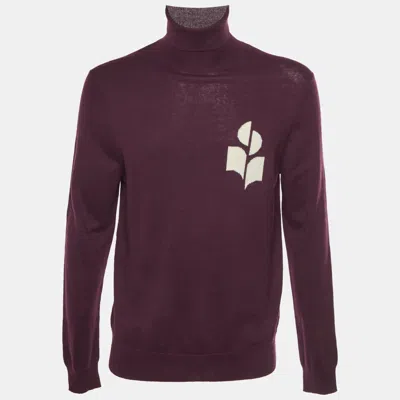 Pre-owned Isabel Marant Marant Homme Burgundy Logo Intarsia Knit Enzo Sweater M