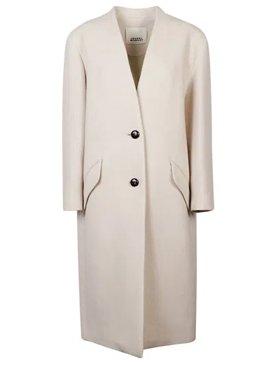 Isabel Marant Marant Long Jacket With Single-breasted Design For Women In Neutral
