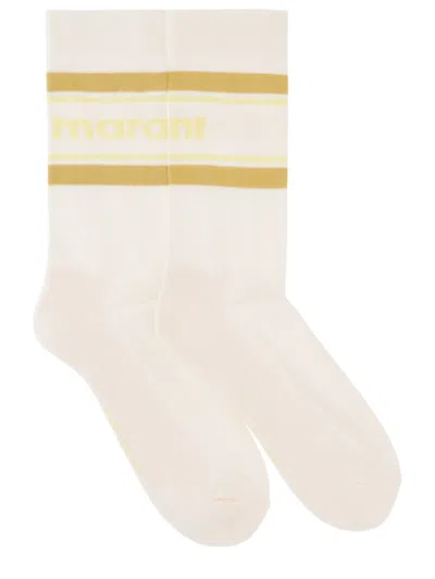 Isabel Marant Marant Socks With Logo In Neutral