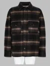 Isabel Marant Plaid Structured Collar Wool-blend Jacket In Black