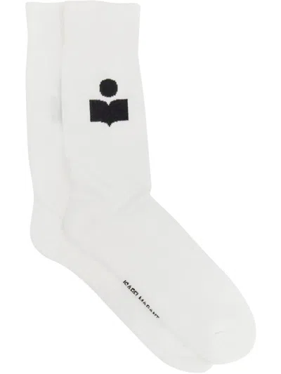 Isabel Marant Marant Men's Siloki Cotton Blend Socks In White