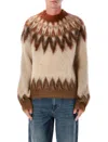 Isabel Marant Marant Nicolas Mohair Blend Sweater With Fair Isle Pattern In Brown