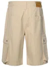 Isabel Marant Knee Length Cargo Pockets Shorts In Beige