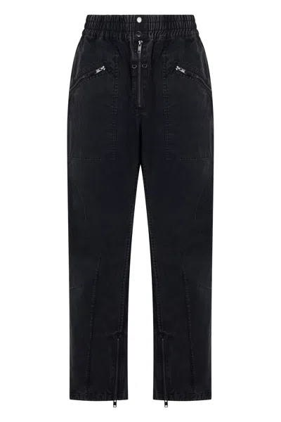 Isabel Marant Sports Pants Zip Pockets Utility Style In Black