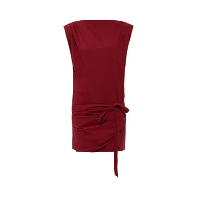 Pre-owned Isabel Marant Marielle Dress 'dark Burgundy' | Red | Women's Size S