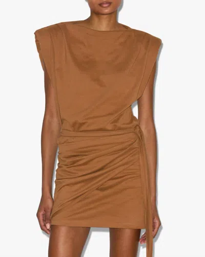 ISABEL MARANT MARIELLE DRESS IN CARAMEL