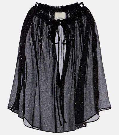 Isabel Marant Marilou Silk Georgette Top In Black