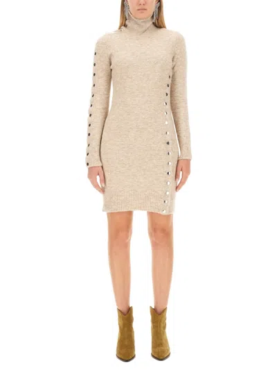 Isabel Marant Mlange Knitted Dress In Neutral