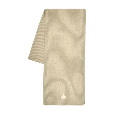 Isabel Marant Logo Knitted Scarf In Neutral