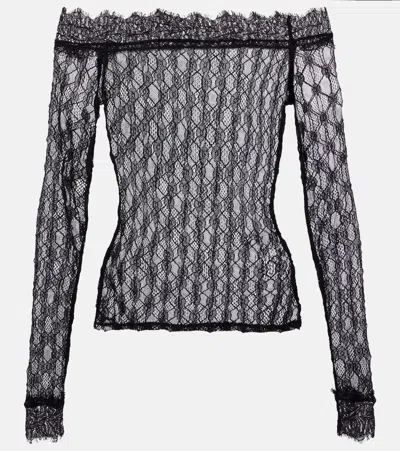 Isabel Marant Marlene Off-shoulder Lace Top In Black