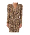 Isabel Marant Snake Print V-neck Top In Multicolor