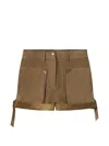 Isabel Marant Marline Leather Shorts In Green