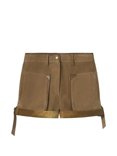 Isabel Marant Marline Suede Shorts In Green