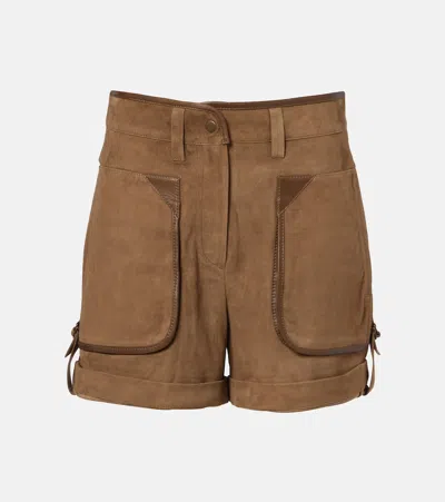 Isabel Marant Marline Suede Shorts In Brown