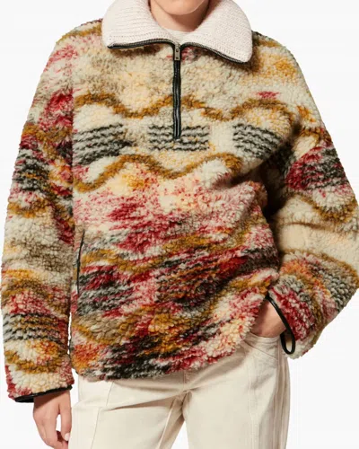 Isabel Marant Marner Coat In Ecru/ochre In Brown