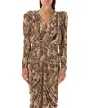Isabel Marant Snake Print V-neck Top In Beige