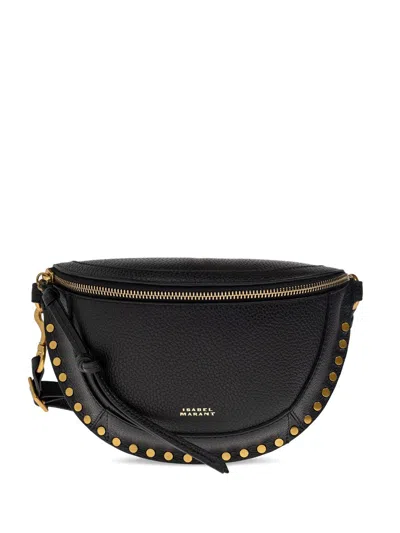 Isabel Marant Skano Belt Bag In Nappa Leather With Studs In Black