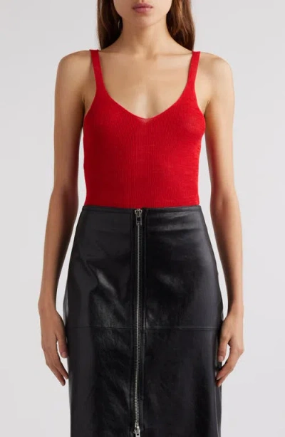 Isabel Marant Marthe Scoop Neck Tank In Poppy Red