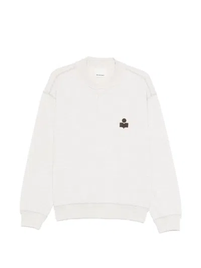 Isabel Marant Mathias Logo Crew Neck Sweatshirt In White