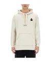 Isabel Marant Matte Logo Printed Drawstring Hoodie In White