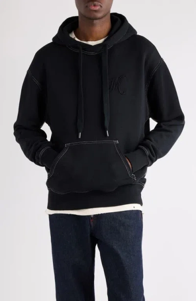 Isabel Marant Matte Oversize Logo Embroidered Hoodie In Black