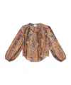 Isabel Marant May Embellished Paisley-print Silk-georgette Blouse In Nude