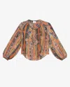 Isabel Marant May Embellished Paisley-print Silk-georgette Blouse In Orange
