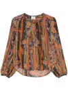 Isabel Marant May Embellished Paisley-print Silk-georgette Blouse In Orange