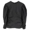 Isabel Marant Maya Ruched Top In Black Cotton In Black