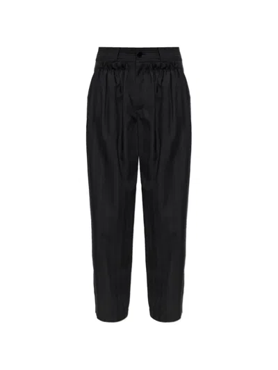 Isabel Marant Mayera Pinstripe Wool Trousers In Black