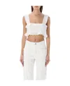 Isabel Marant Mecelia Broderie Anglais Cropped Top In White