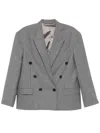 ISABEL MARANT ISABEL MARANT MEDIUM GREY DOUBLE-BREASTED KLERO BLAZER
